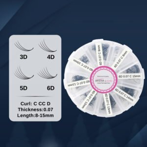 3D/4D/5D/6D Mix 8-15mm Premade Fans Pointy Base(800 Fans)