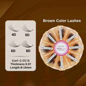 Brown Color 4D/5D/6D/8D Loose Premade Fans Lashes 800 Fans